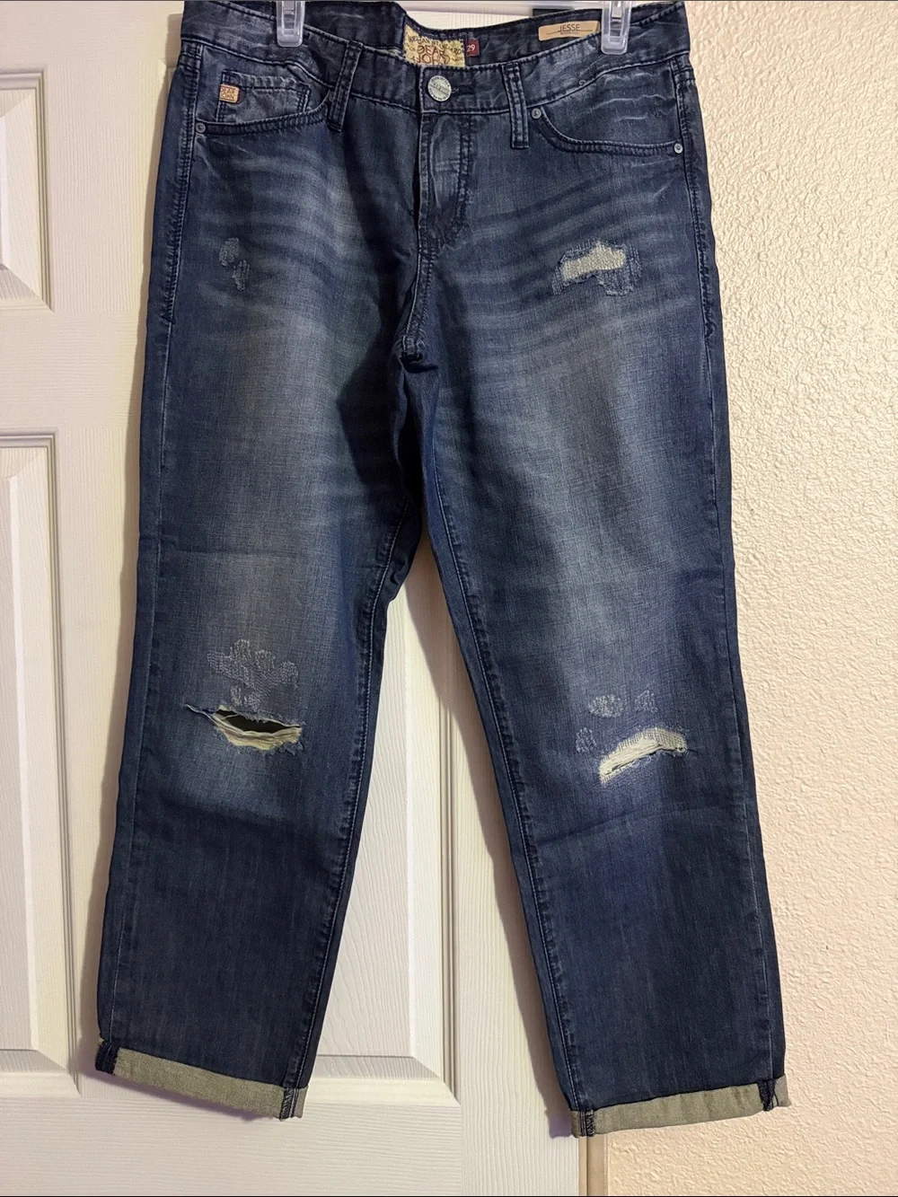 Dear John Men's Straight Distressed Indigo Jeans